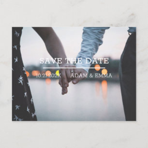 Modern Minimalist Photo Save The Date Postcard