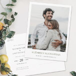Modern Minimalist Photo Save the Date Wedding  Invitation Postcard<br><div class="desc">This simple, stylish modern photo wedding save the date postcard template features your names, date and wedding locale beneath your photo. You might choose to change the font, punctuation or colour used for various text elements of this design on the front and/or back. For example, you might choose to give...</div>