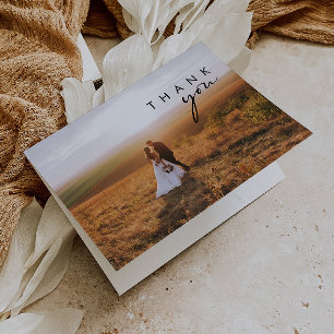Modern Minimalist Photo Thank You Card