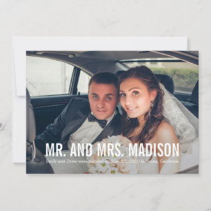 Modern Minimalist Photo Wedding Announcement