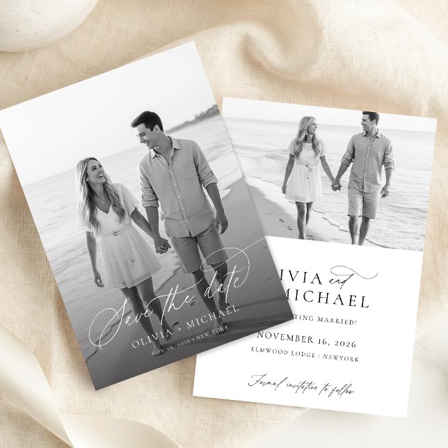 Modern Minimalist Photo Wedding Boho Save The Date (Creator Uploaded)