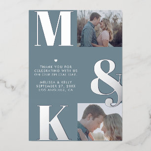 Modern Minimalist Photo Wedding Bold Monogram