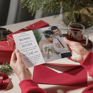Modern Minimalist Photo Wedding Custom Invitation