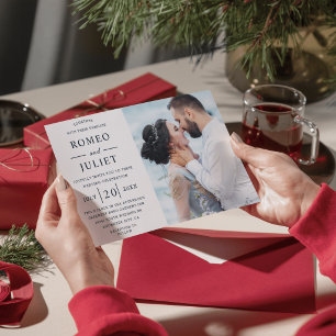 Modern Minimalist Photo Wedding Custom Invitation
