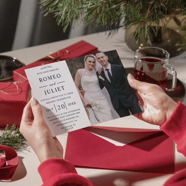 Modern Minimalist Photo Wedding Custom Invitation (Creator Uploaded)