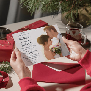 Modern Minimalist Photo Wedding Custom Invitation