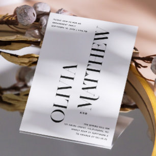 Modern minimalist photo wedding engagement party invitation