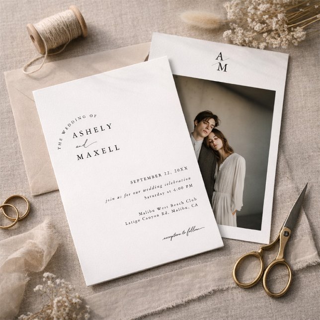 Modern Minimalist Photo Wedding Invitation (Creator Uploaded)