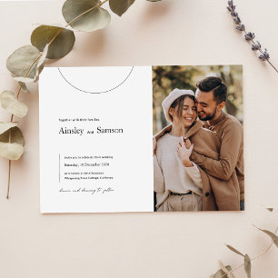 Modern Minimalist Photo Wedding Invitation