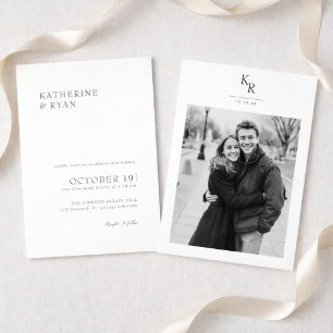 Modern Minimalist Photo Wedding Invitation