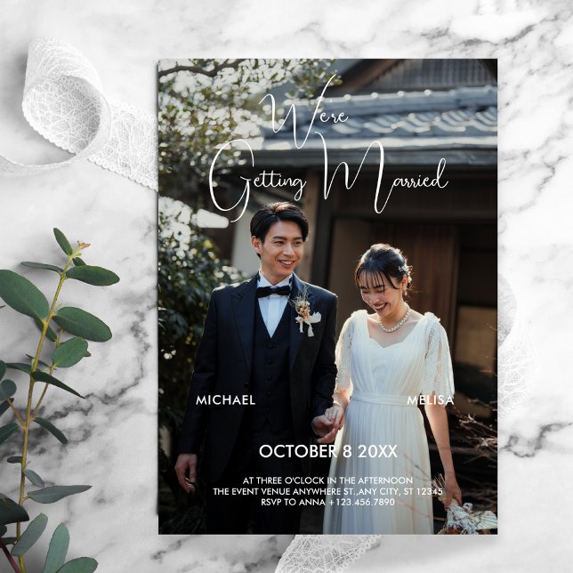 Modern minimalist photo wedding  invitation (Creator Uploaded)