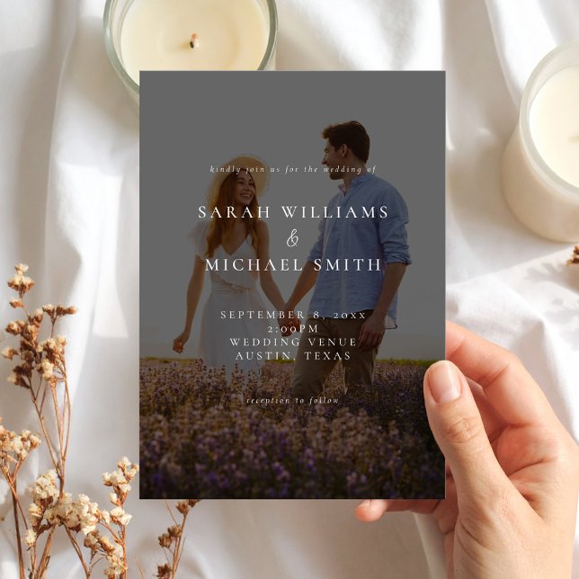 Modern Minimalist Photo Wedding Invitation (Creator Uploaded)
