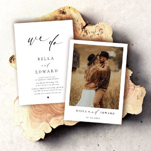 Modern Minimalist Photo Wedding Invitation
