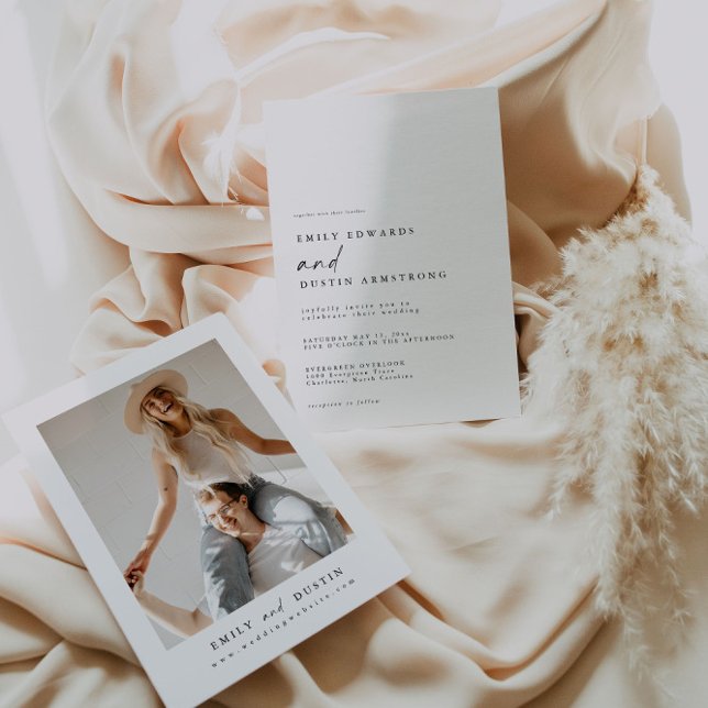 Modern Minimalist Photo Wedding Invitation (Creator Uploaded)