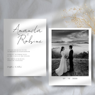 Modern Minimalist Photo Wedding Invitation