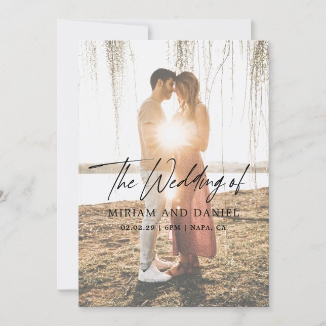 Modern Minimalist Photo Wedding Invitation (Front)