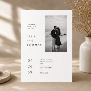 Modern Minimalist Photo Wedding Invitation Design.