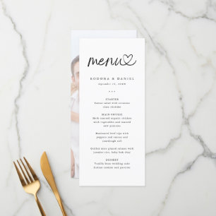 Modern Minimalist Photo Wedding Menu