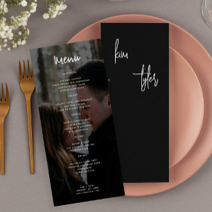 Modern minimalist photo wedding menu