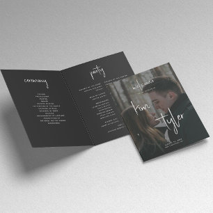 Modern minimalist photo wedding programme
