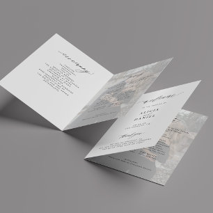 Modern minimalist photo wedding programme