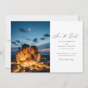 Modern Minimalist Photo Wedding QR Code Save The Date