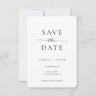 Modern Minimalist Photo Wedding Rounded Save The Date