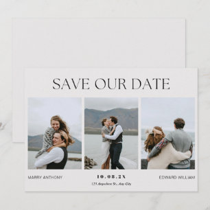 Modern minimalist photo wedding save the date