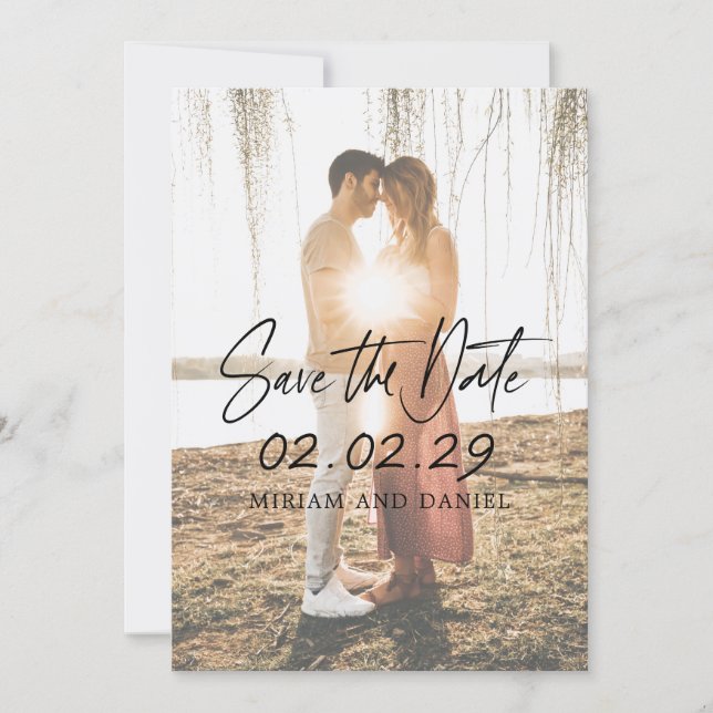 Modern Minimalist Photo Wedding Save The Date (Front)