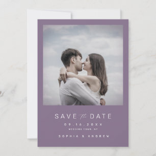 Modern minimalist photo wedding save the date