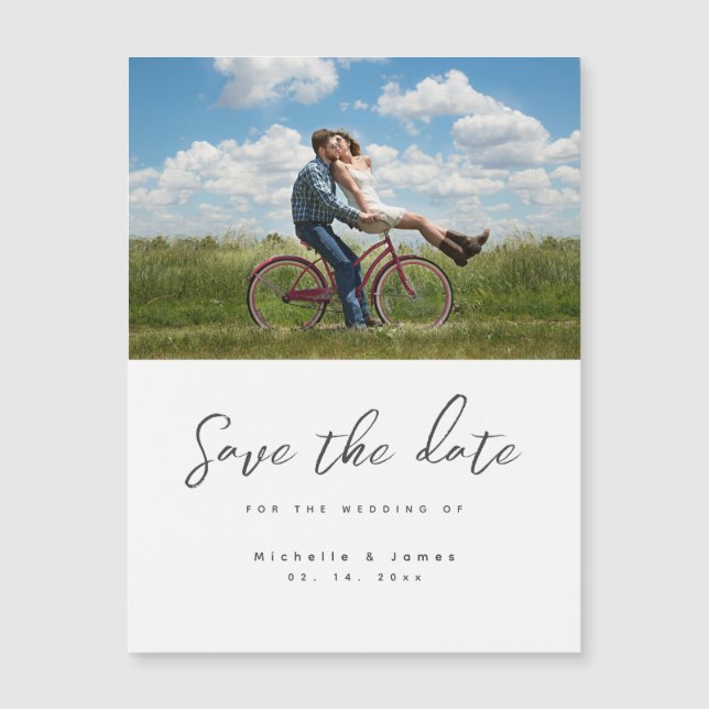 Modern Minimalist Photo Wedding Save The Date (Front)