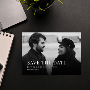 Modern minimalist photo wedding  save the date