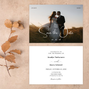 Modern minimalist photo wedding save the date