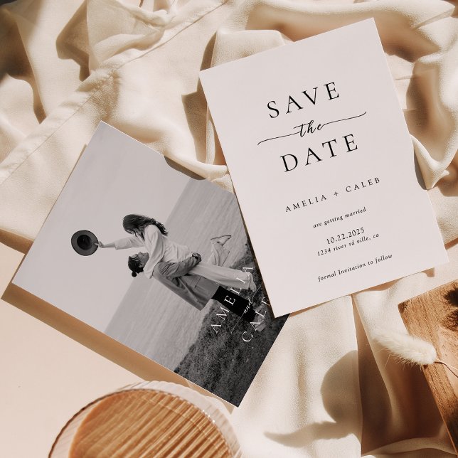 Modern Minimalist Photo Wedding Save the Date (Creator Uploaded)