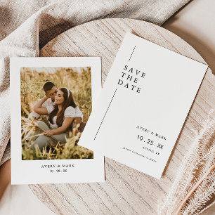 Modern Minimalist Photo Wedding Save The Date