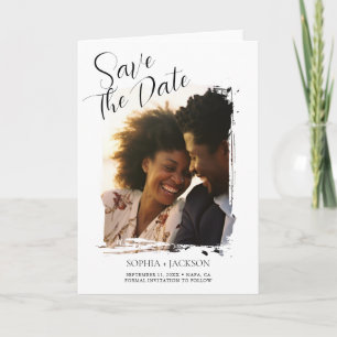 Modern Minimalist Photo Wedding Save the Date Announcement