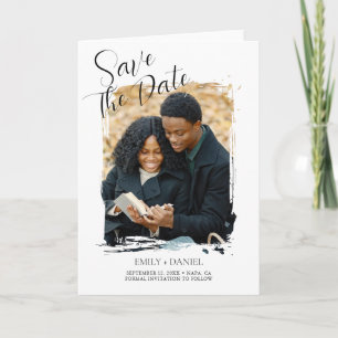 Modern Minimalist Photo Wedding Save the Date Announcement