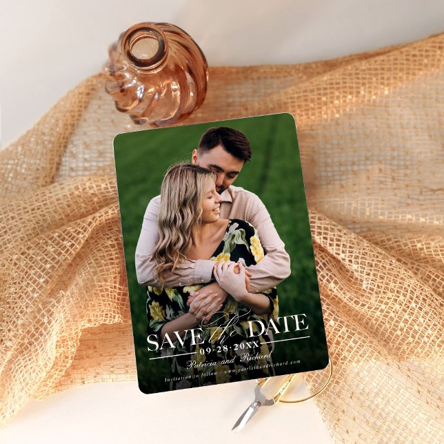 Modern Minimalist Photo Wedding Save The Date Invitation (Creator Uploaded)