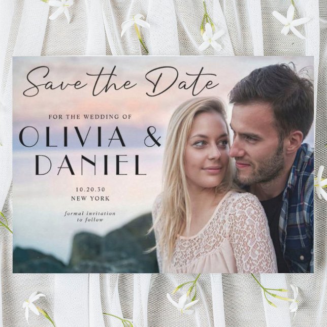 Modern Minimalist Photo Wedding Save the Date  Invitation (Creator Uploaded)