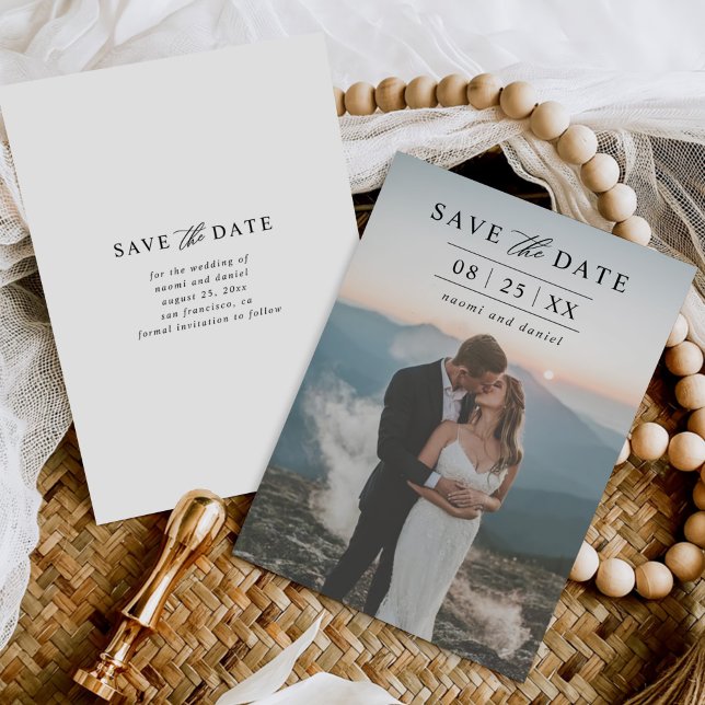 Modern Minimalist Photo Wedding Save The Date Invitation (Creator Uploaded)