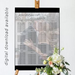 Modern minimalist photo wedding seating chart