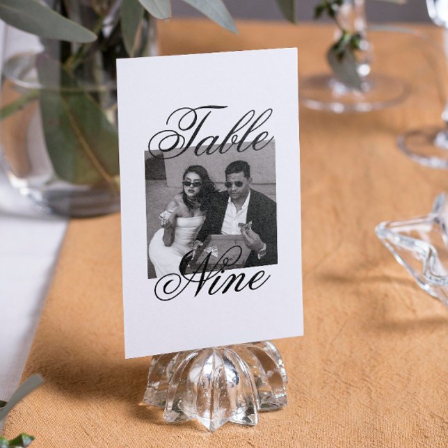 Modern Minimalist Photo Wedding Table Number (Creator Uploaded)