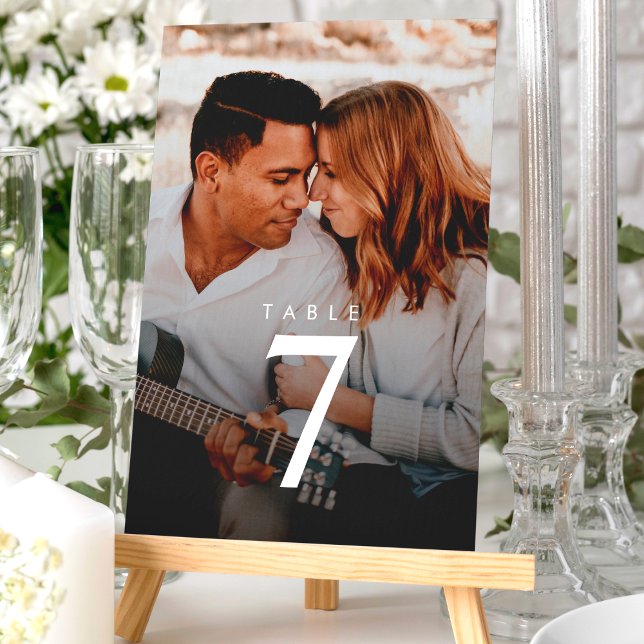 Modern Minimalist Photo Wedding Table Number (Creator Uploaded)