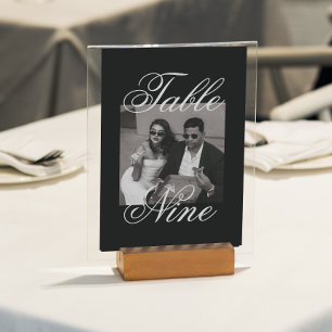 Modern Minimalist Photo Wedding Table Number