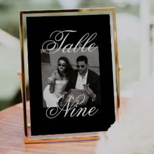 Modern Minimalist Photo Wedding Table Number