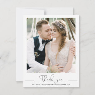 Modern Minimalist Photo Wedding Thank You Card