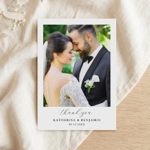Modern Minimalist Photo Wedding Thank You Card