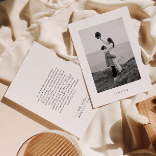 Modern Minimalist Photo Wedding Thank You Card