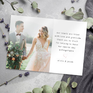 Modern Minimalist Photo Wedding Thank You Card