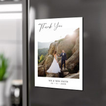 Modern Minimalist Photo Wedding Thank You